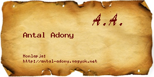 Antal Adony névjegykártya